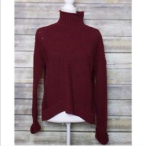 Express Maroon Knit Turtleneck